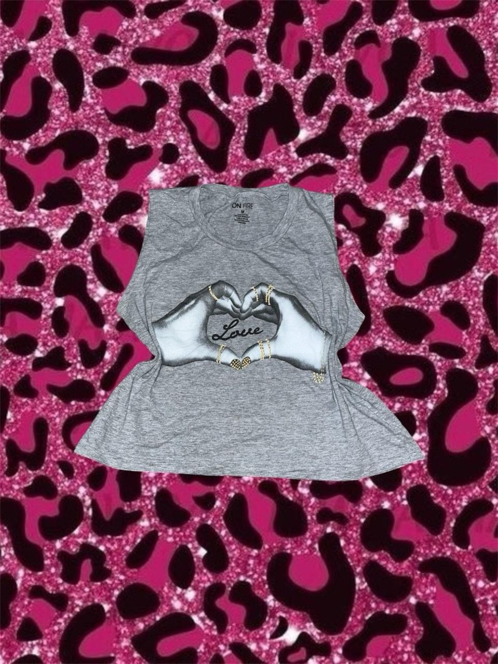 Grey 'Love' Graphic crop top